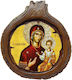 Holy Mary Guide Icon – Wall or Table Ceramic Wooden Body Diameter 20cm