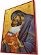 Heilige Maria Eleusa – Klassisches Byzantinisches Heiligenikone in Ziegelrot Riga 28cm