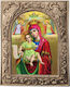 Holy Mary Eleousa – Gold-Plated Ceramic Ecclesiastical Frame Icon 23cm