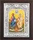 Saint Icon Holy Trinity Black Wood Silver Leaf 925 Code 106 30x40cm