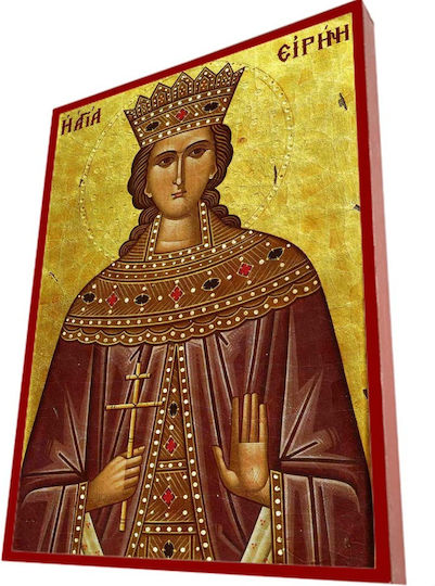 Agia Irene – Klassische Byzantinische Εικόνα Kermidí Ríga 28cm