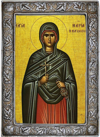 Saint Mary Magdalene – Silver Icon Religious Frame 24cm