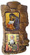 Heilige Maria Eleousa & Heiliger Parthenius Diptichon Keramisches Kandelaber Reso 17cm
