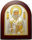 Silver Icon of Saint Nektarios Gold Decoration