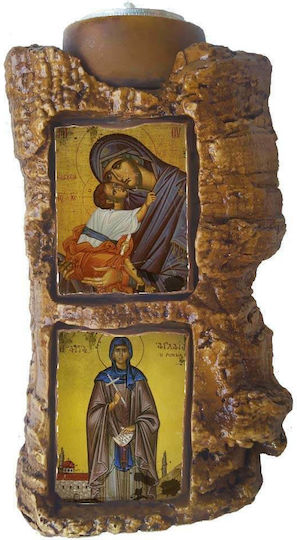 Heilige Maria Eleousa & Heilige Aglaia Dipticho Keramik Keropegio Reso 17cm