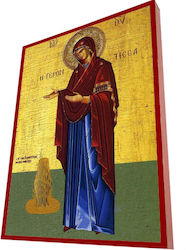 Holy Mary Elderly Woman – Classic Byzantine Icon in Terracotta Color, 19cm Width Holy Mary Elderly Woman – Classic Byzantine Icon in Terracotta Color, 19cm Width