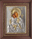 Heiligenikone "Panagia tou Kykkou" mit Silberblattüberzug 925 Lokale Vergoldung Code 1001 26x32