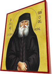 Свещени изображения Свети Паисий – Класическа Византийска Икона Керемидено Рига 19см