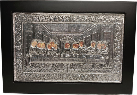 Saint Icon The Last Supper 19x24 Made of Noble Metals Has Undergone Special Treatment Remains Unchanged Over Time