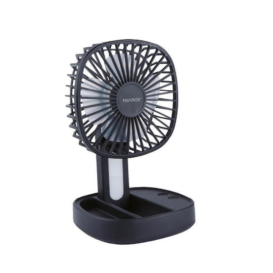 Niaros Ventilator USB Pliabil De Masă 3W Negru