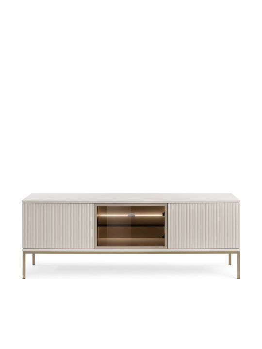 TV-Ständer Sento aus Metall & Holz mit LED-Bele...