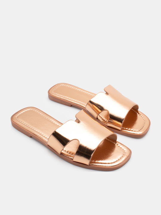 Luigi Women's Flat Sandals in Gold Color