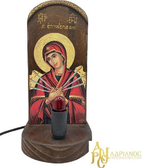 Elektrisches Vigilölampen Bild der Panagia Maße 29 x 12 cm