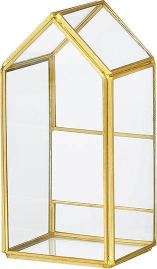 Gläsernes Tischdekoration Häuschen Terrarium 16x7,5cm 0496.20601