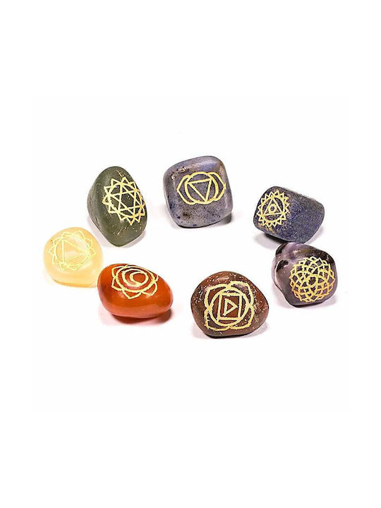 Chakra Halbedelsteine Sanskrit Symbole Set 7