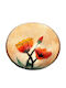 Dekorative Platte Glas Handgefertigt ''Kallisti'' Mohnblumen Orange 13cm