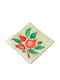 Handmade Glass Decorative Platter Kallisti Ecru Pomegranates 20x20