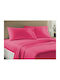 Set Double Bed Sheets Solid Fuchsia Rubber Hugger Economy Carnation 185x200+23