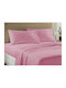 Set Double Bed Sheets Solid Pink Rubber Hugger Economy Carnation 185x200+23