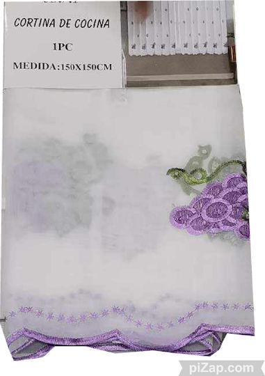Purple Window Curtains Set with Tab Top 60x150cm