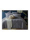 Übergröße Steppdecke Grau Microsatin Jacquard Classic Nelke 220x240