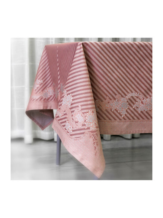Decotelia Tischdecke Kariert 100x100 Rossabaroco Rosa-Grau Doppelter Oberfläche