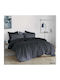 Set Single Duvet Cover Black-Teal 160 x 240 No 220010