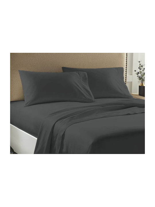 Duvet Cover Double Solid Anthracite Economy Clo...