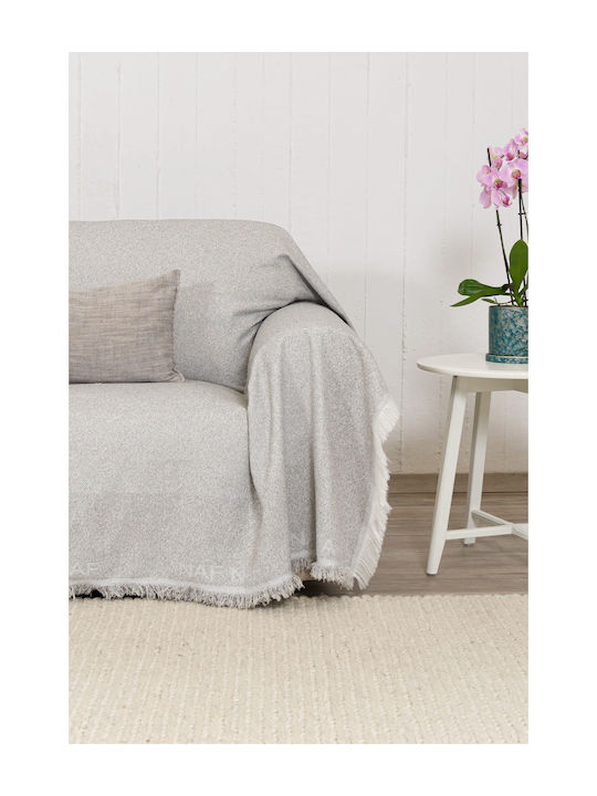 Naf Naf Crown Ριχτάρι Πολυθρόνας Chenille 180x180εκ. Crown Pampa 5 ΓΡΚΙ ΑΝΟΙΧΤΟ