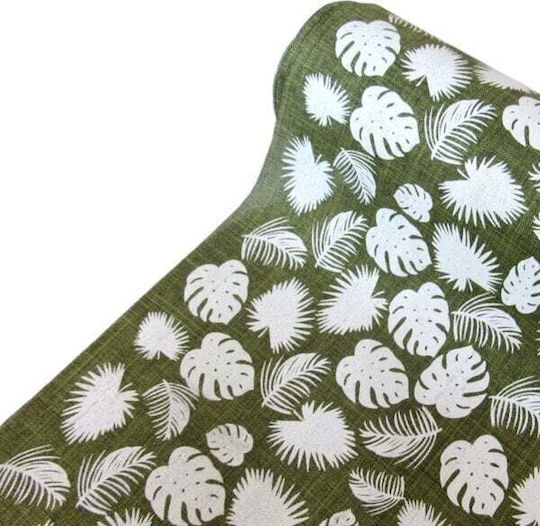 Tropical Feather Fabric Roll 50cmx5m Green