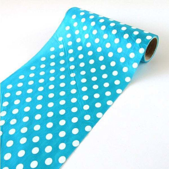 Taffeta Fabric White 24cmx9m Turquoise