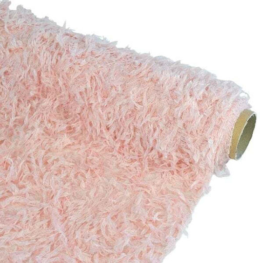 Rolled Fabric Feather Fur 48cm x 2m Pink