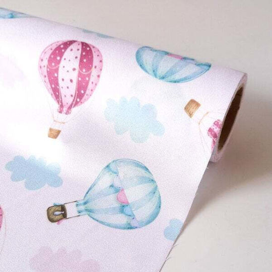 Fabric Airplane Runner Cotton 24cmx5m Pink
