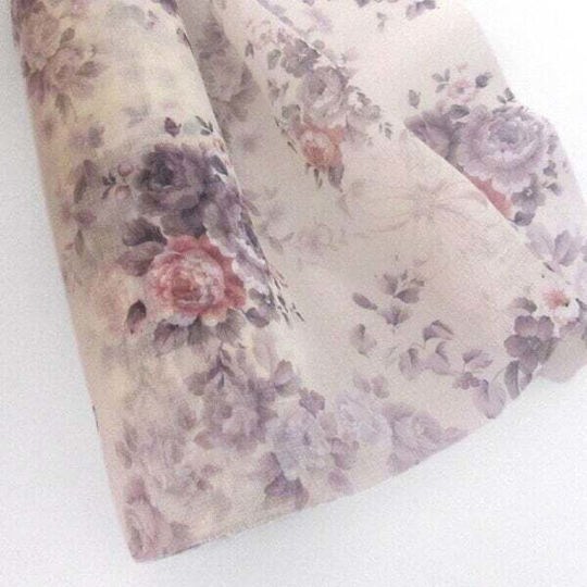 Rolled Fabric Textile Floral Runner 32cmx9m Lilac