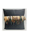 Samt Zierkissen Schwarz Federn 45x45 Natural Home