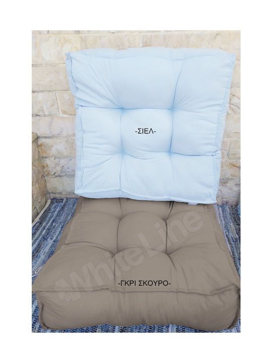 Μαξιλάρι Δαπέδου 60x60x20 Natural Home 35050 Γκρι Σκουρο