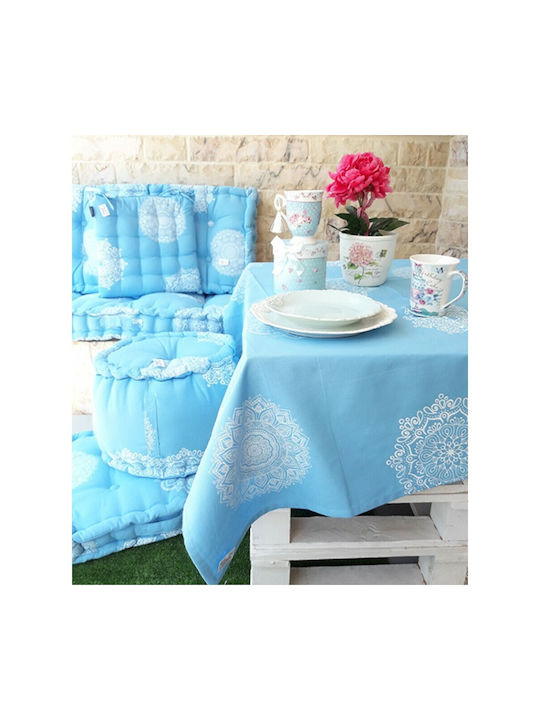 Floor Pillow 45x100x10 Natural Home Pstml Light Blue White