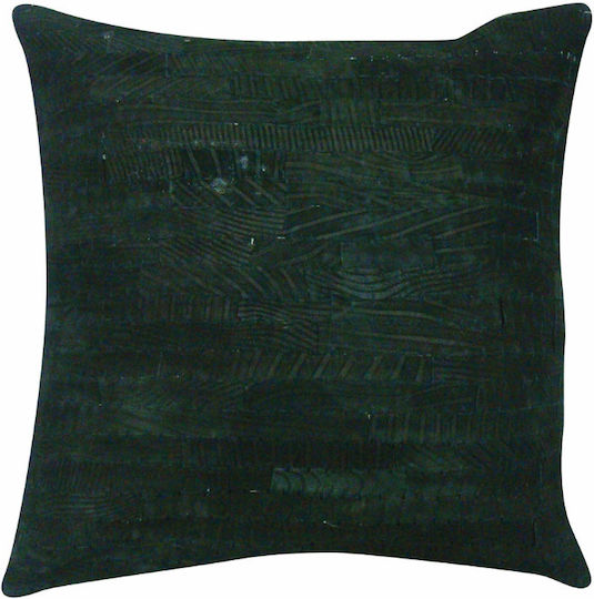 JGS S.A. Decorative Pillow Case Patent Leather Cushion-009 Black Suede 40x40cm