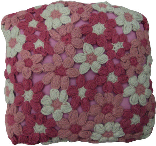 JGS S.A. Dekorativer Kissenbezug HK-16 Cushion-025 Rosa Ivoire Wolle 45x45cm