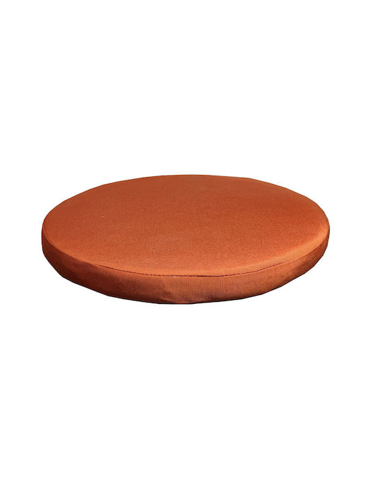 Outdoor Round Chair Cushion Waterproof Fabric Orange Colour Zipper Φ48*5cm