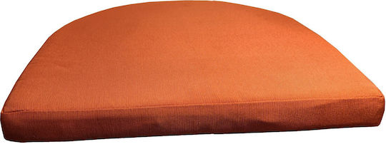 Outdoor Semi-Circular Chair Cushion Waterproof Fabric Orange Colour Zipper 47*46*5cm