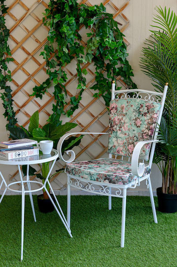 Pernă De Spătar Rustică Waterproof 33/42x42 Be Comfy 801 Floral Albastru Petrol