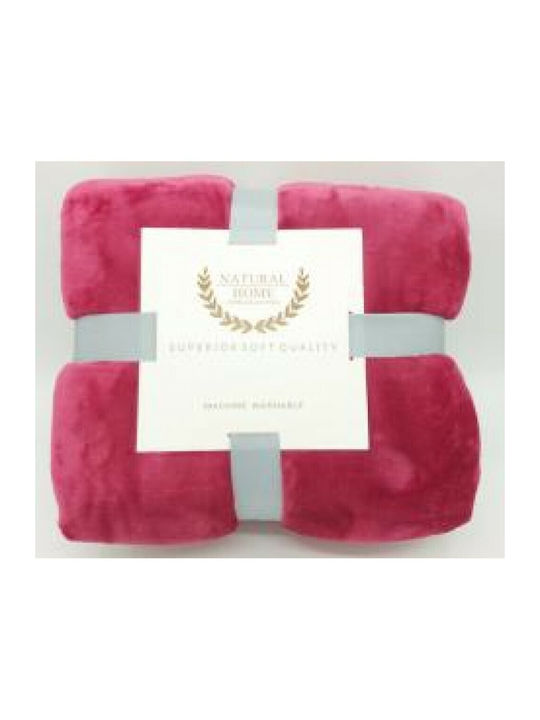 Single Blanket 160x220 Fleece Natural Home Fleece Red