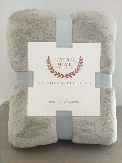 Κουβέρτα Μονή 160x220 Fleece Natural Home Fleece Γκρι