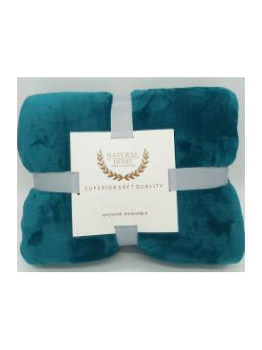 Double Blanket 220x240 Fleece Natural Home Fleece Green