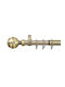 Extendable Metallic Curtain Pole Round Single Diameter 25mm Length 140-240cm Bronze 140/240cm