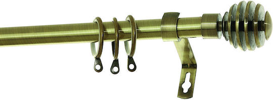 Extendable Metallic Curtain Pole Barcelona Single Diameter 25mm Length 160-300cm Bronze 160/300cm