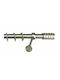 Metallic Curtain Pole Fs Home A02 Ø25mm Matte Nickel Strass Single 220 Cm
