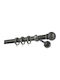 Metallic Curtain Pole Φ25 Zogometal R0058 Black Patina Silver 160cm Double by Rail