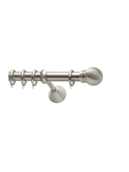 Curtain Pole Viometale Set Bahamas Φ25 Nickel Matt 160cm Double Set by Rail 160 cm